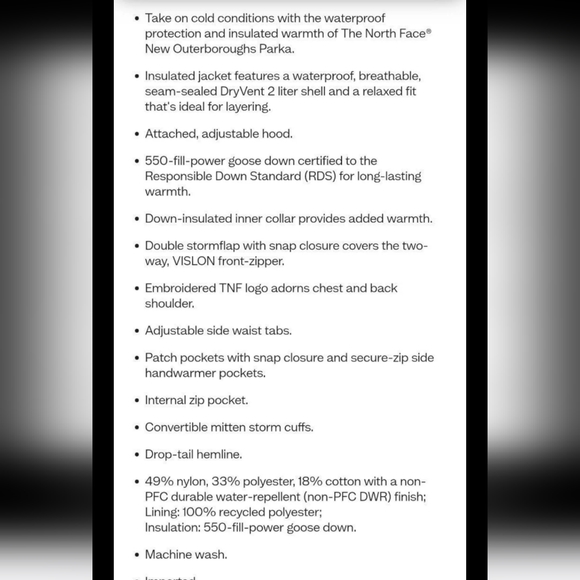 $500 RETAIL!!!! The North Face New Outer Boroughs Down Parka Waterproof, 3XL - Picture 8 of 8